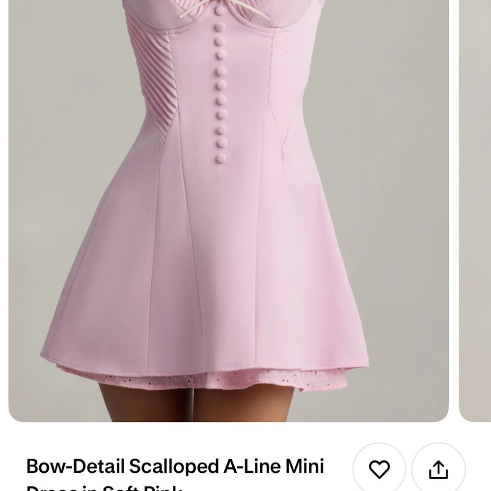 Oh Polly Light Pink Scalloped Mini Dress - Picture 3 of 7